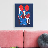 Het Zelfmoordplein | Harley Quinn Fern & Diamonds Canvas Afdruk (Insitu (Woonkamer))