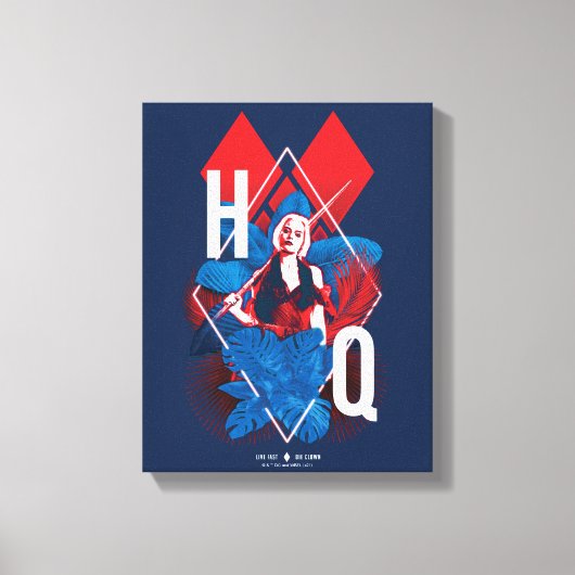 Het Zelfmoordplein | Harley Quinn Fern & Diamonds Canvas Afdruk (Voorkant)