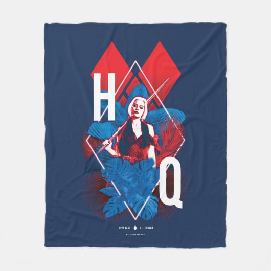 Het Zelfmoordplein | Harley Quinn Fern & Diamonds Fleece Deken (Voorkant)