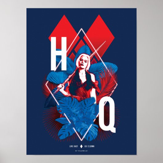 Het Zelfmoordplein | Harley Quinn Fern & Diamonds Poster (Voorkant)