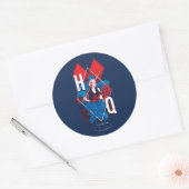 Het Zelfmoordplein | Harley Quinn Fern & Diamonds Ronde Sticker (Envelop)