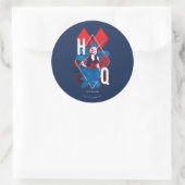 Het Zelfmoordplein | Harley Quinn Fern & Diamonds Ronde Sticker (Tas)