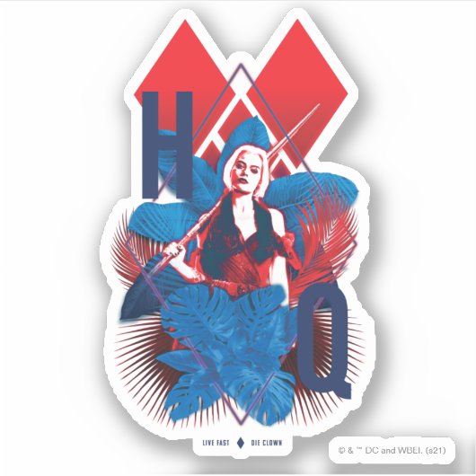 Het Zelfmoordplein | Harley Quinn Fern & Diamonds Sticker (Voorkant)