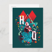 Het Zelfmoordplein | Harley Quinn Floral Diamond Briefkaart (Voorkant / Achterkant)