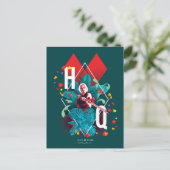 Het Zelfmoordplein | Harley Quinn Floral Diamond Briefkaart (Staand voorkant)