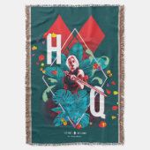 Het Zelfmoordplein | Harley Quinn Floral Diamond Deken (Voorkant Verticaal)