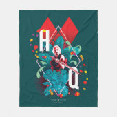 Het Zelfmoordplein | Harley Quinn Floral Diamond Fleece Deken (Voorkant)