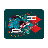 Het Zelfmoordplein | Harley Quinn Floral Diamond Magneet (Horizontaal)