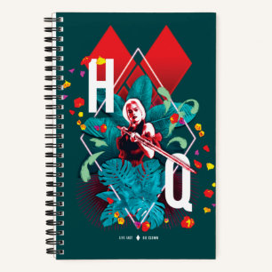 Het Zelfmoordplein Harley Quinn Floral Diamond Notitieboek