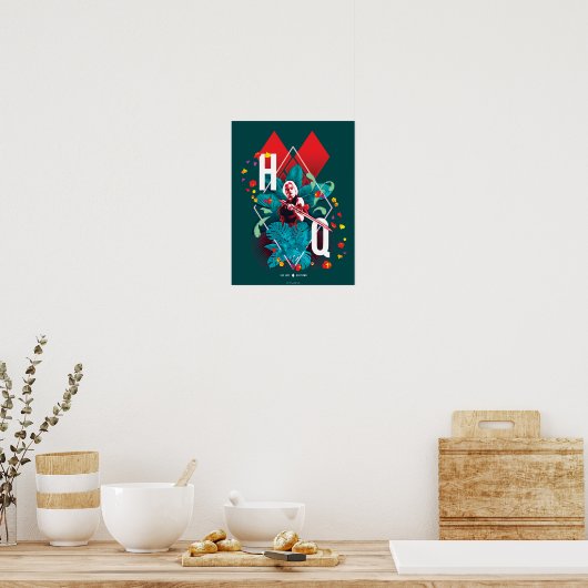 Het Zelfmoordplein | Harley Quinn Floral Diamond Poster (Keuken)