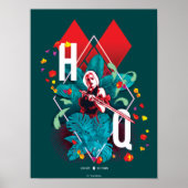 Het Zelfmoordplein | Harley Quinn Floral Diamond Poster (Voorkant)