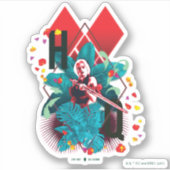 Het Zelfmoordplein | Harley Quinn Floral Diamond Sticker (Voorkant)
