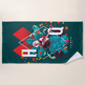 Het Zelfmoordplein | Harley Quinn Floral Diamond Strandlaken (Voorkant)