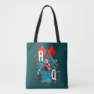 Het Zelfmoordplein   Harley Quinn Floral Diamond Tote Bag