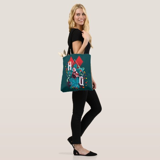 Het Zelfmoordplein | Harley Quinn Floral Diamond Tote Bag (Op model)