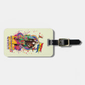 Het Zelfmoordplein | Harley Quinn Flowers & Rainbo Bagagelabel (Voorkant horizontaal)