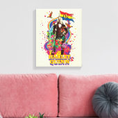 Het Zelfmoordplein | Harley Quinn Flowers & Rainbo Canvas Afdruk (Insitu (Woonkamer))