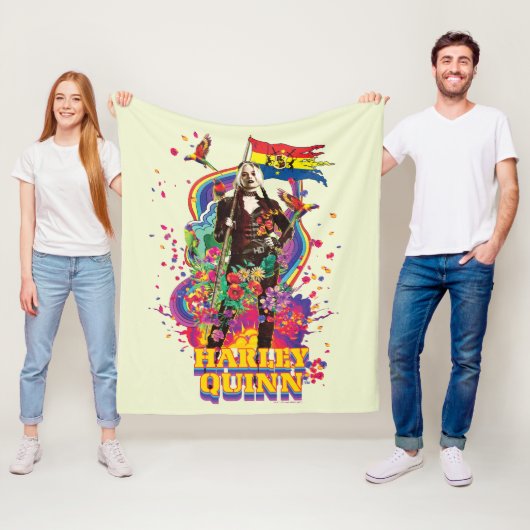 Het Zelfmoordplein | Harley Quinn Flowers & Rainbo Fleece Deken (In situ)