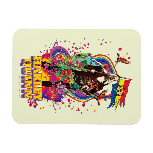 Het Zelfmoordplein | Harley Quinn Flowers & Rainbo Magneet (Horizontaal)