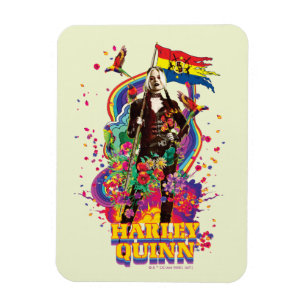 Het Zelfmoordplein Harley Quinn Flowers & Rainbo Magneet