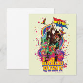 Het Zelfmoordplein | Harley Quinn Flowers & Rainbo Notitiekaartje (Voorkant / Achterkant)