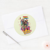 Het Zelfmoordplein | Harley Quinn Flowers & Rainbo Ronde Sticker (Envelop)