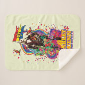 Het Zelfmoordplein | Harley Quinn Flowers & Rainbo Sherpa Deken (Voorkant (horizontaal))