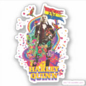 Het Zelfmoordplein | Harley Quinn Flowers & Rainbo Sticker (Voorkant)