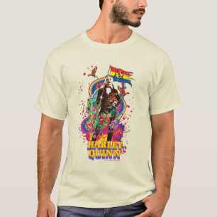 Het Zelfmoordplein Harley Quinn Flowers & Rainbo T-shirt