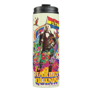 Het Zelfmoordplein   Harley Quinn Flowers & Rainbo Thermosbeker