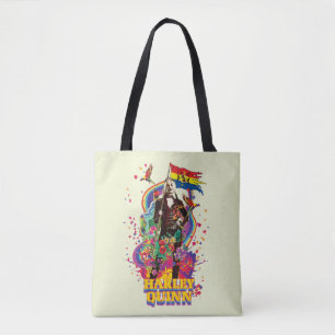 Het Zelfmoordplein Harley Quinn Flowers & Rainbo Tote Bag