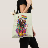 Het Zelfmoordplein | Harley Quinn Flowers & Rainbo Tote Bag (Dichtbij)