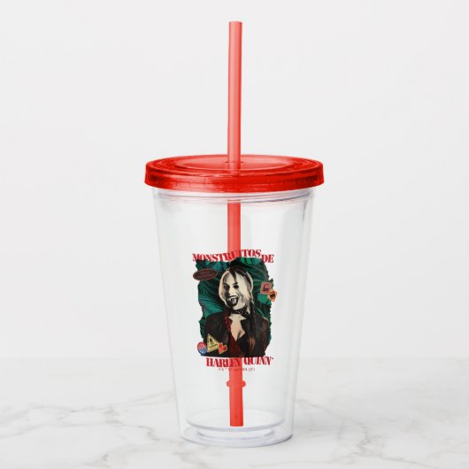 Het Zelfmoordplein | Harley Quinn Winking Acryl Drinkbeker (Voorkant)