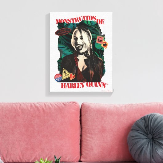 Het Zelfmoordplein | Harley Quinn Winking Canvas Afdruk (Insitu (Woonkamer))