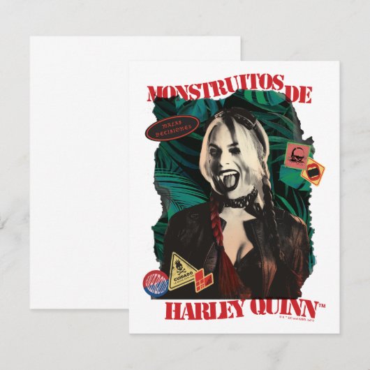 Het Zelfmoordplein | Harley Quinn Winking Notitiekaartje (Voorkant / Achterkant)