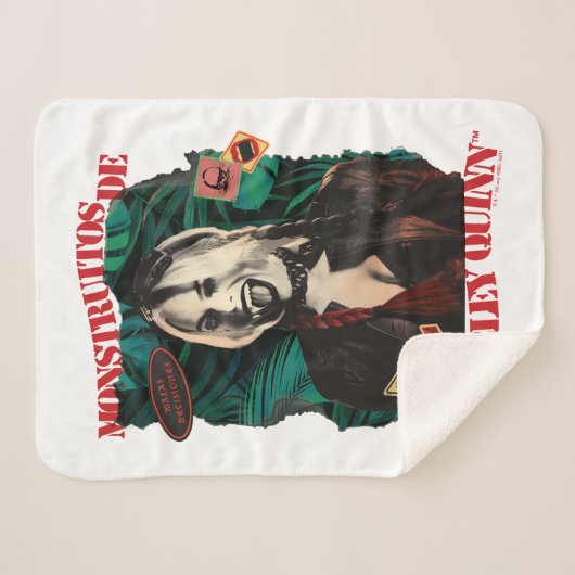 Het Zelfmoordplein | Harley Quinn Winking Sherpa Deken (Voorkant (horizontaal))