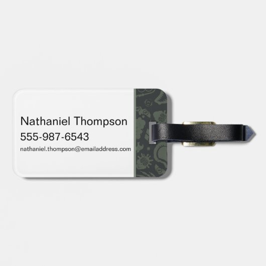 Het Zelfmoordplein | Pictogrampatroon tekens Bagagelabel (Achterkant horizontaal)