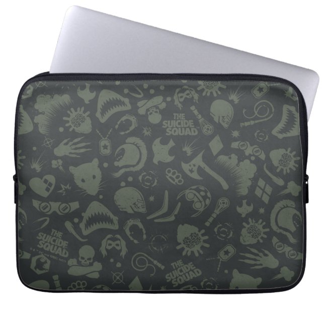 Het Zelfmoordplein | Pictogrampatroon tekens Laptop Sleeve (Voorkant)