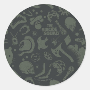 Het Zelfmoordplein Pictogrampatroon tekens Ronde Sticker