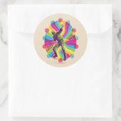 Het Zelfmoordplein | Polka-Dot Man Psychedelic Ronde Sticker (Tas)