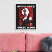 Het Zelfmoordplein | Portret Harley Quinn Red Fern Canvas Afdruk (Insitu (Woonkamer))