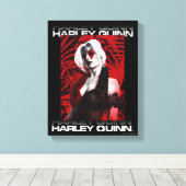 Het Zelfmoordplein | Portret Harley Quinn Red Fern Canvas Afdruk (Insitu (Houten vloer))