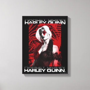 Het Zelfmoordplein Portret Harley Quinn Red Fern Canvas Afdruk