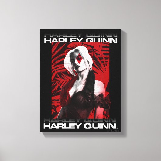 Het Zelfmoordplein | Portret Harley Quinn Red Fern Canvas Afdruk (Voorkant)