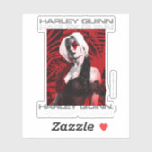 Het Zelfmoordplein | Portret Harley Quinn Red Fern Sticker (Vel)