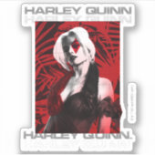 Het Zelfmoordplein | Portret Harley Quinn Red Fern Sticker (Voorkant)