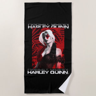 Het Zelfmoordplein Portret Harley Quinn Red Fern Strandlaken