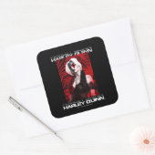 Het Zelfmoordplein | Portret Harley Quinn Red Fern Vierkante Sticker (Envelop)