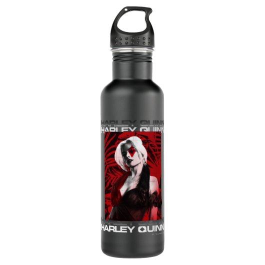Het Zelfmoordplein | Portret Harley Quinn Red Fern Waterfles (Voorkant)
