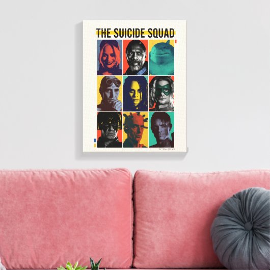 Het Zelfmoordplein | Retronet met Harley Quinn Canvas Afdruk (Insitu (Woonkamer))